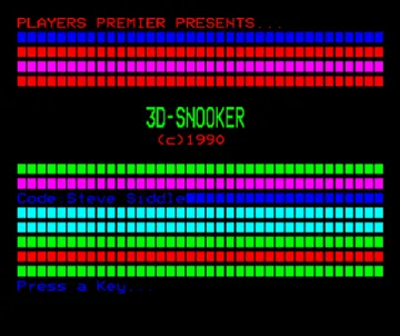 3D Snooker (1990)(Players Premier)[h TSTH] screen shot title